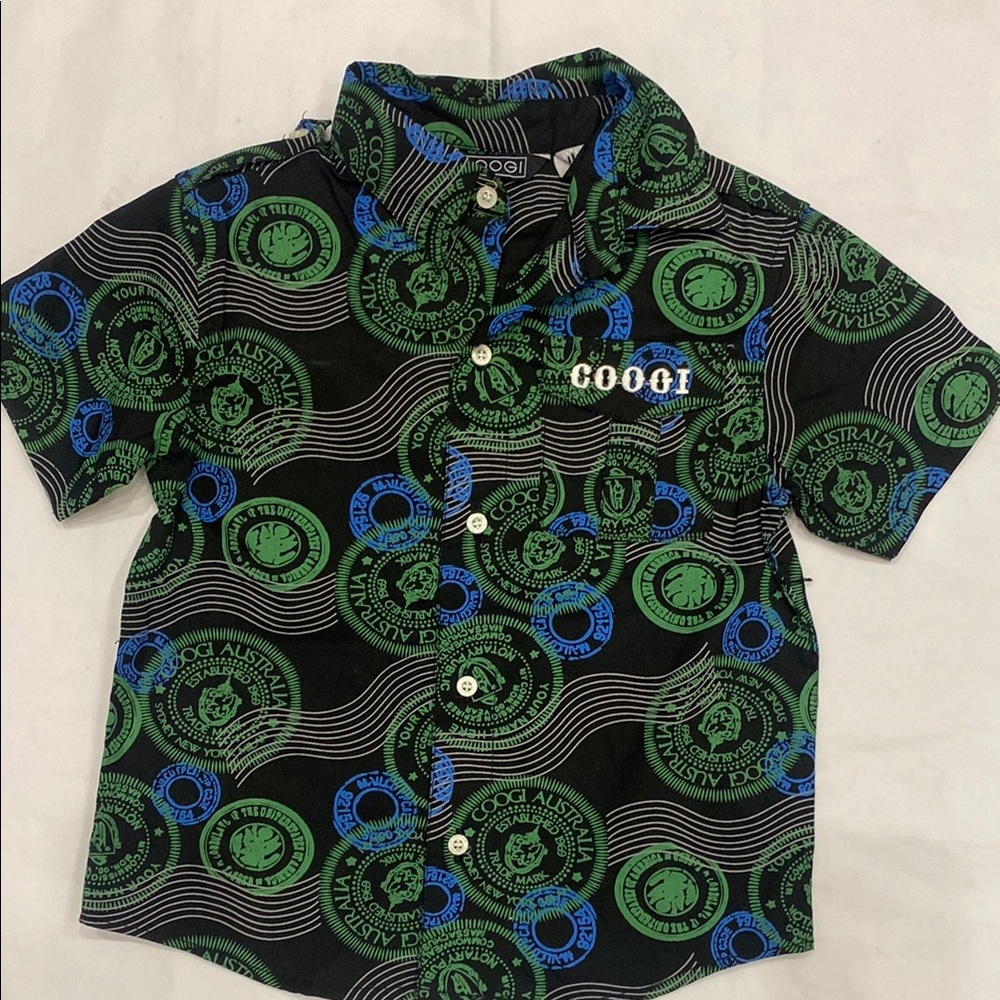 COOGI Green and Blue Matching Set Button Down Shirt - Picture 2 of 11
